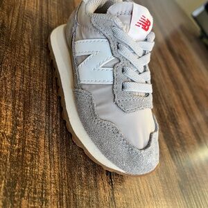 New Balance Kids' Gray and White Sneakers